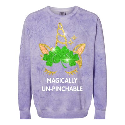 St Patrick's Day Unicorn Magically Un-Pinchable Colorblast Crewneck Sweatshirt