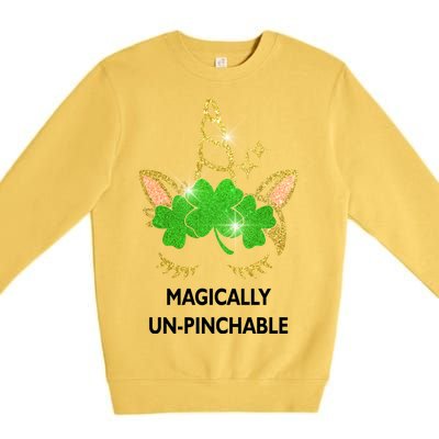 St Patrick's Day Unicorn Magically Un-Pinchable Premium Crewneck Sweatshirt