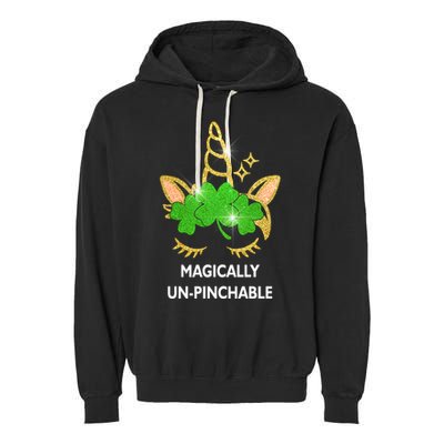 St Patrick's Day Unicorn Magically Un-Pinchable Garment-Dyed Fleece Hoodie