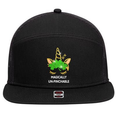 St Patrick's Day Unicorn Magically Un-Pinchable 7 Panel Mesh Trucker Snapback Hat