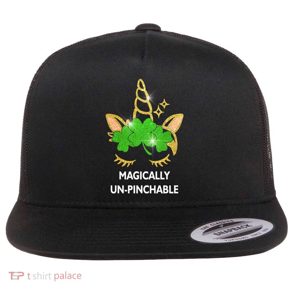 St Patrick's Day Unicorn Magically Un-Pinchable Flatbill Hat