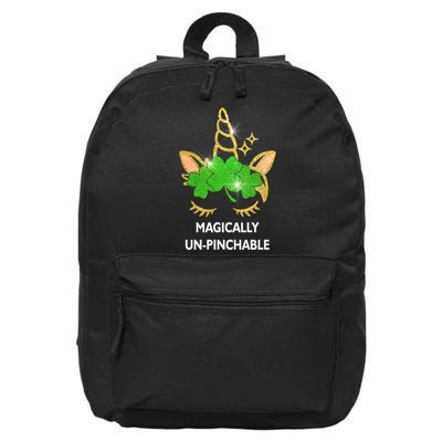 St Patrick's Day Unicorn Magically Un-Pinchable 16 in Basic Backpack