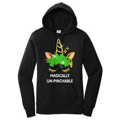 St Patrick's Day Unicorn Magically Un-Pinchable Women's Pullover Hoodie