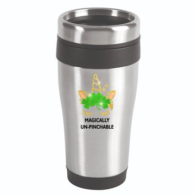 St Patrick's Day Unicorn Magically Un-Pinchable 16oz Travel Tumbler