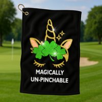 St Patrick's Day Unicorn Magically Un-Pinchable Golf Towel