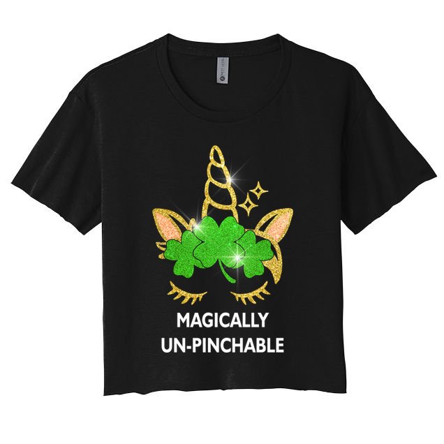St Patrick's Day Unicorn Magically Un-Pinchable Crop Top