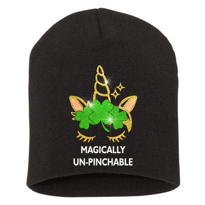 St Patrick's Day Unicorn Magically Un-Pinchable Short Acrylic Beanie