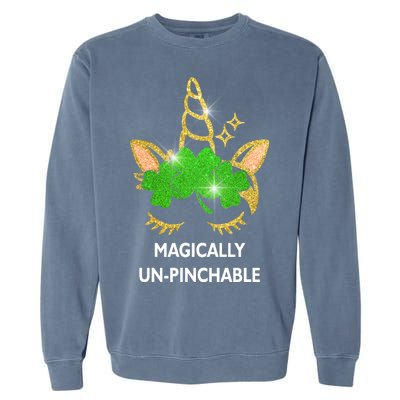 St Patrick's Day Unicorn Magically Un-Pinchable Garment-Dyed Sweatshirt