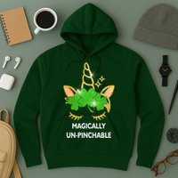 St Patrick's Day Unicorn Magically Un-Pinchable Hoodie
