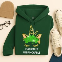 St Patrick's Day Unicorn Magically Un-Pinchable Hoodie