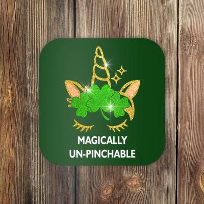 St Patrick's Day Unicorn Magically Un-Pinchable Coaster