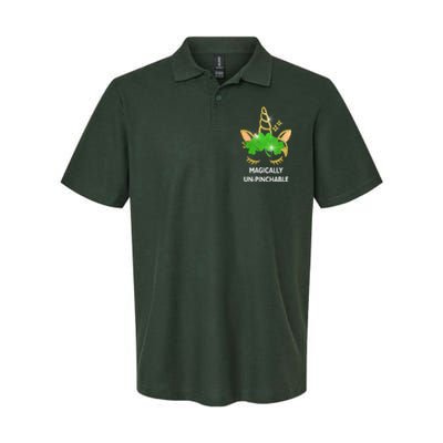 St Patrick's Day Unicorn Magically Un-Pinchable Softstyle Adult Sport Polo