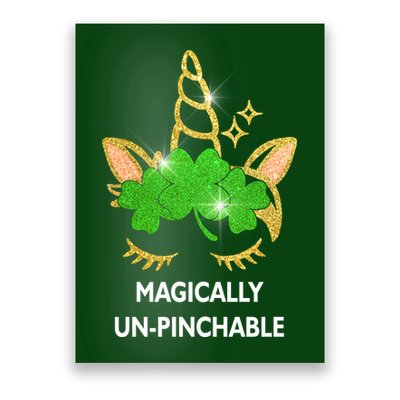 St Patrick's Day Unicorn Magically Un-Pinchable Poster