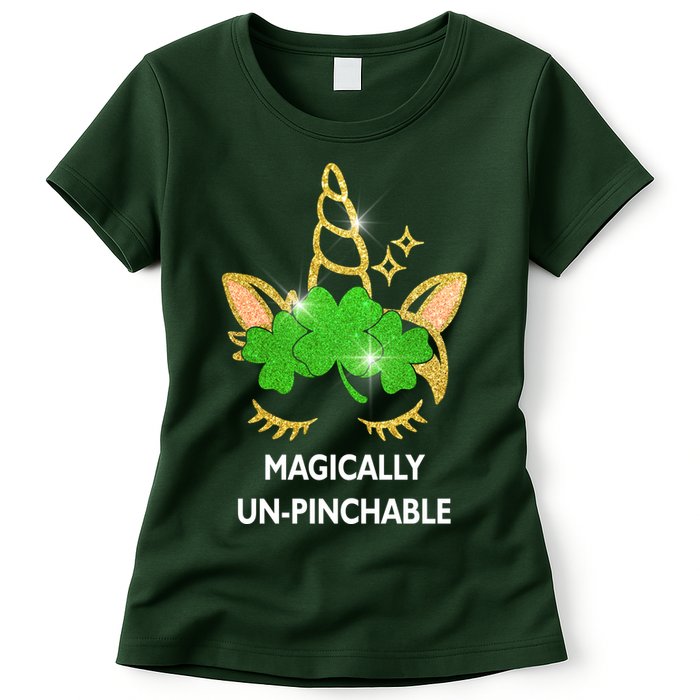 St Patrick's Day Unicorn Magically Un-Pinchable Womens T-Shirt