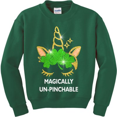 St Patrick's Day Unicorn Magically Un-Pinchable Kids Sweatshirt