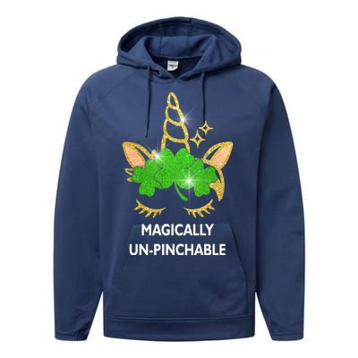 St Patrick's Day Unicorn Magically Un-Pinchable Performance Fleece Hoodie