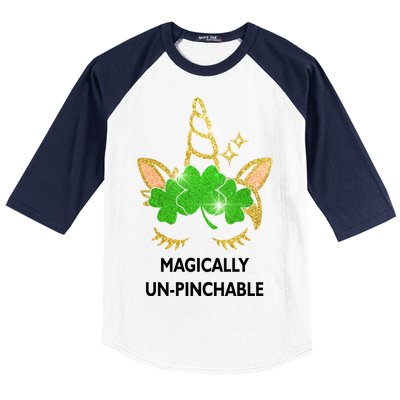 St Patrick's Day Unicorn Magically Un-Pinchable Baseball Sleeve Shirt