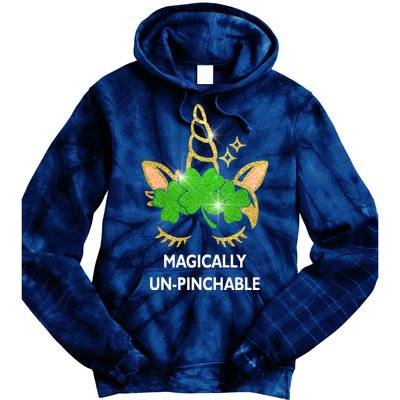 St Patrick's Day Unicorn Magically Un-Pinchable Tie Dye Hoodie