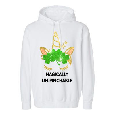 St Patrick's Day Unicorn Magically Un-Pinchable Garment-Dyed Fleece Hoodie