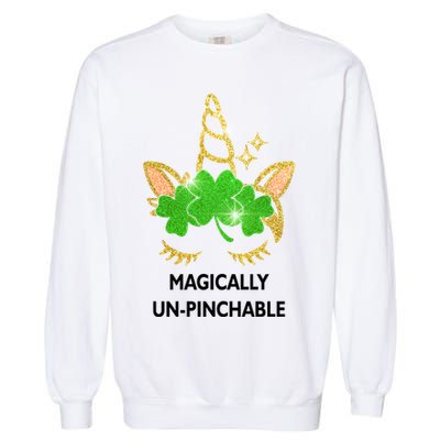 St Patrick's Day Unicorn Magically Un-Pinchable Garment-Dyed Sweatshirt