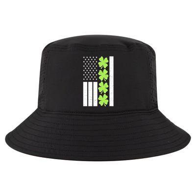 St Patrick's Day USA American Flag Shamrock Clovers Cool Comfort Performance Bucket Hat