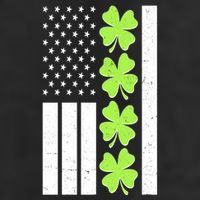 St Patrick's Day USA American Flag Shamrock Clovers 7 Panel Mesh Trucker Snapback Hat