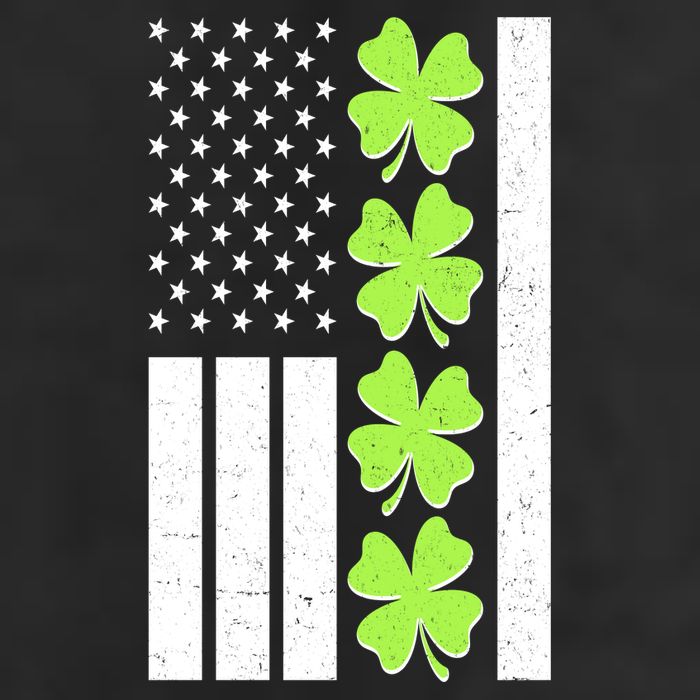 St Patrick's Day USA American Flag Shamrock Clovers 7 Panel Mesh Trucker Snapback Hat