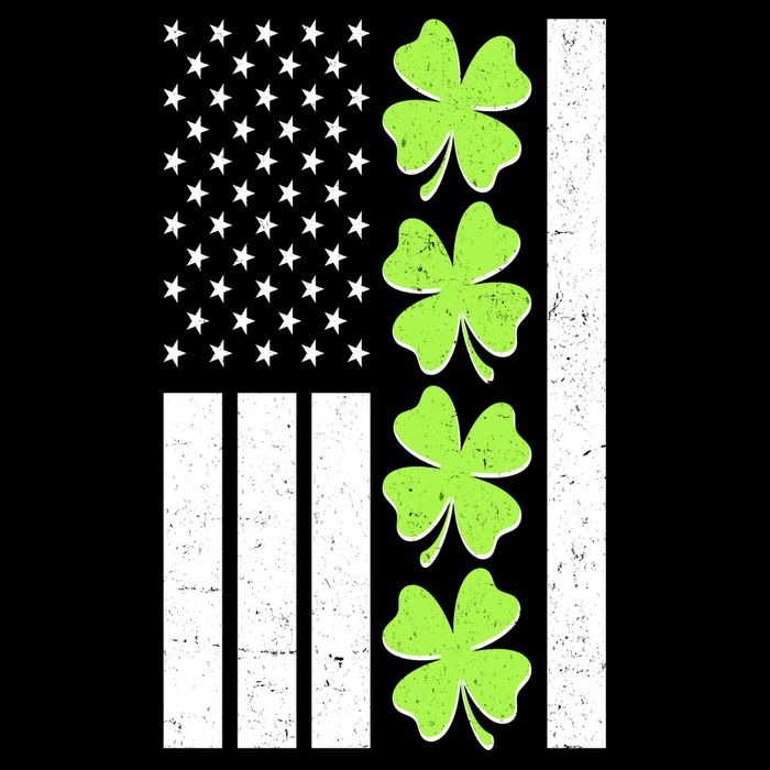 St Patrick's Day USA American Flag Shamrock Clovers Cooling Performance Crew T-Shirt