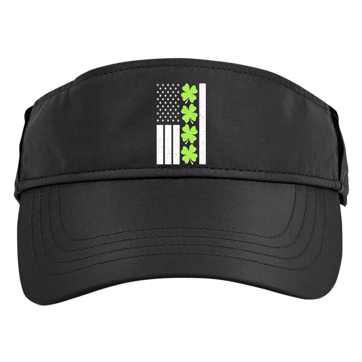 St Patrick's Day USA American Flag Shamrock Clovers Adult Drive Performance Visor
