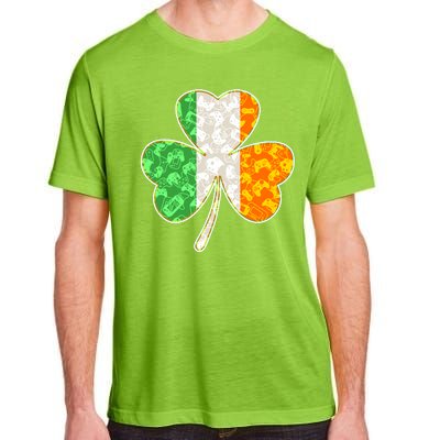 St Patrick's Day Video Gamer Shamrock Clover Adult ChromaSoft Performance T-Shirt