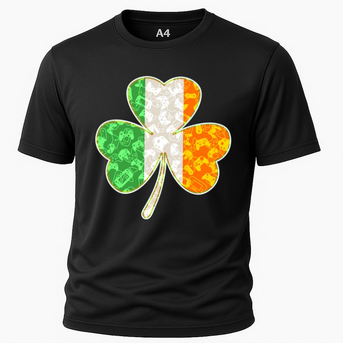 St Patrick's Day Video Gamer Shamrock Clover Cooling Performance Crew T-Shirt