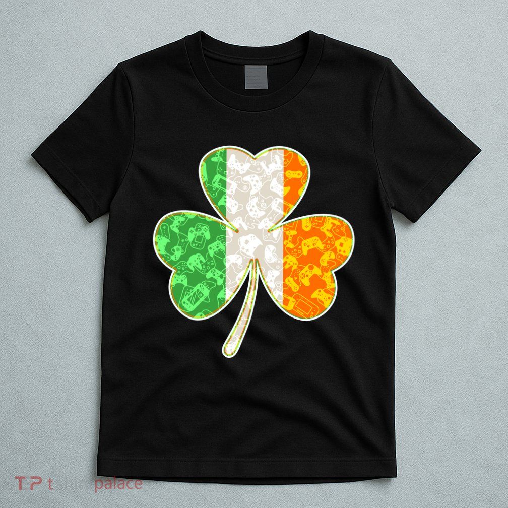St Patrick's Day Video Gamer Shamrock Clover T-Shirt
