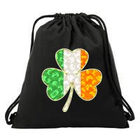St Patrick's Day Video Gamer Shamrock Clover Drawstring Bag