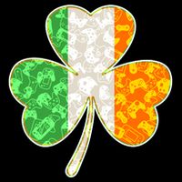 St Patrick's Day Video Gamer Shamrock Clover Drawstring Bag