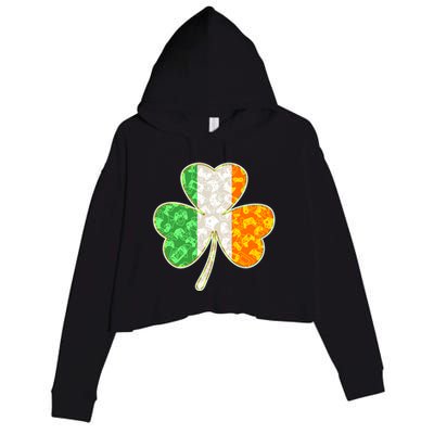St Patrick's Day Video Gamer Shamrock Clover Crop Fleece Hoodie