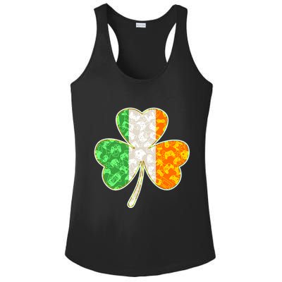 St Patrick's Day Video Gamer Shamrock Clover Ladies PosiCharge Competitor Racerback Tank