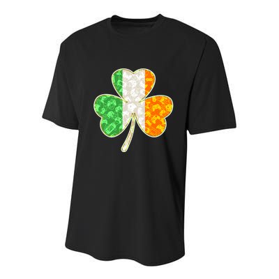 St Patrick's Day Video Gamer Shamrock Clover Youth Performance Sprint T-Shirt