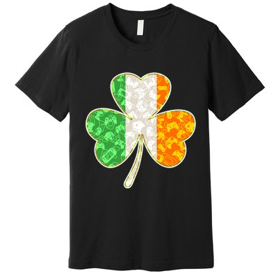 St Patrick's Day Video Gamer Shamrock Clover Premium T-Shirt