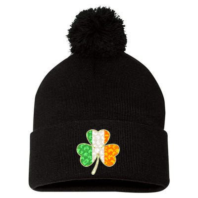 St Patrick's Day Video Gamer Shamrock Clover Pom Pom 12in Knit Beanie