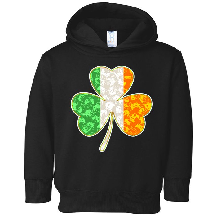 St Patrick's Day Video Gamer Shamrock Clover Toddler Hoodie