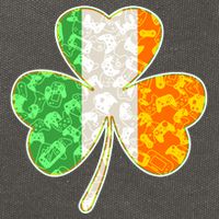 St Patrick's Day Video Gamer Shamrock Clover Cotton Canvas Backpack