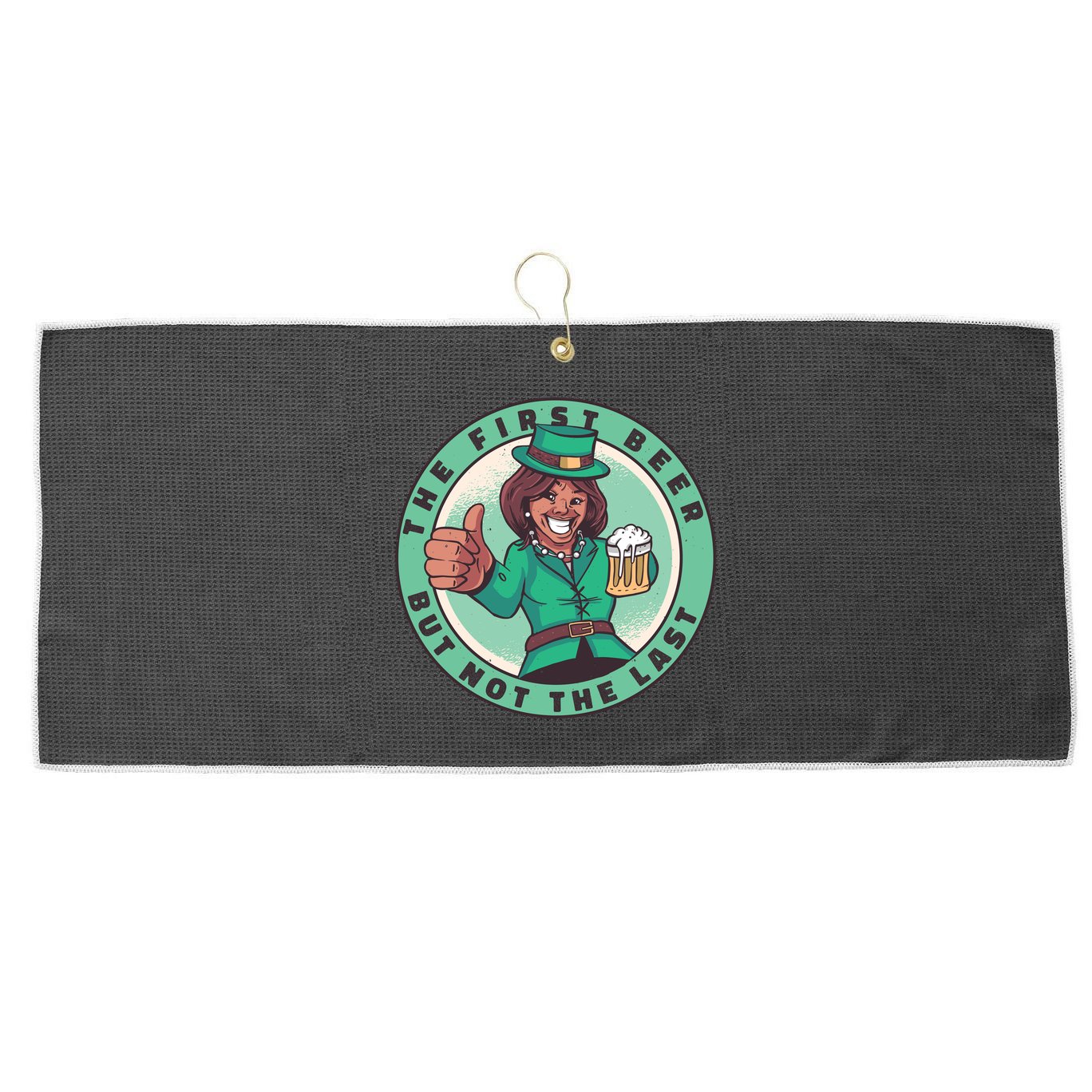 St Patricks Kamala Harris Large Microfiber Waffle Golf Towel