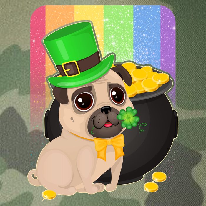St Patrick's Pug Pot Of Gold Legacy Tie Dye Trucker Hat