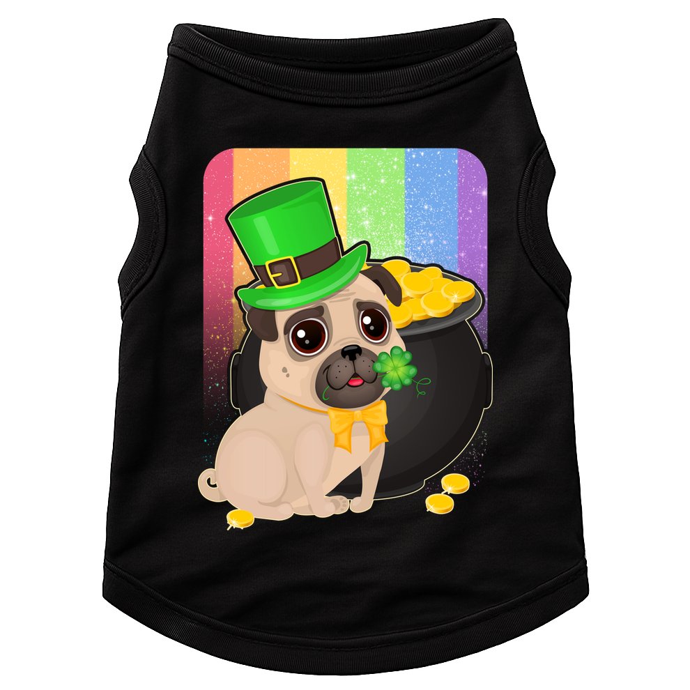 St Patrick's Pug Pot Of Gold Doggie Tank