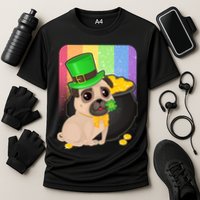 St Patrick's Pug Pot Of Gold Cooling Performance Crew T-Shirt