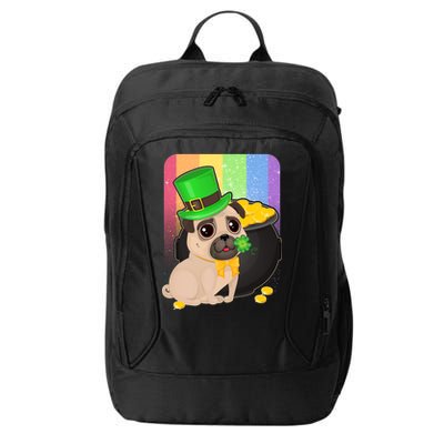 St Patrick's Pug Pot Of Gold City Backpack