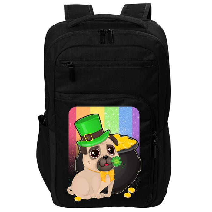 St Patrick's Pug Pot Of Gold Impact Tech Backpack