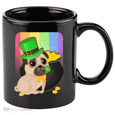 St Patrick's Pug Pot Of Gold 11oz C Handle Ceramic Mug