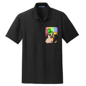 St Patrick's Pug Pot Of Gold Dry Zone Grid Polo