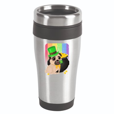 St Patrick's Pug Pot Of Gold 16oz Travel Tumbler